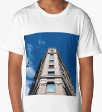 #architecture #sky #city #business #outdoors #tallest #modern #office #skyscraper #tower #horizontal #vibrantcolor #blue #colorimage #builtstructure #nopeople #glassmaterial #day #highup #const Long T-Shirt