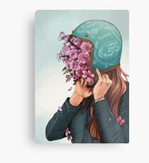 Une tête pleine de marguerites et de rêves éveillés - Women Who Ride Impression métallique