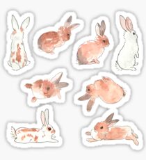 Bunny Rabbit Watercolor Stickers Sticker