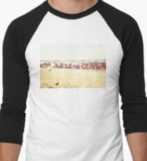 Venice Beach, palm trees, vintage, oceanside, people, beach photography, California photography, California Wall Art Men's Baseball ¾ T-Shirt