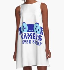 GAMERS NEVER SLEEP A-Line Dress