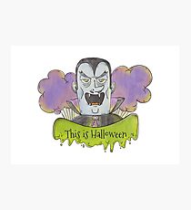Evil Blue Dracula Character for Halloween Photographic Print