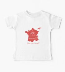 Map of France, bridge, tower, basilica, plane. Baby Tee
