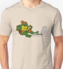 TMNT - Michelangelo with Pizza Slim Fit T-Shirt