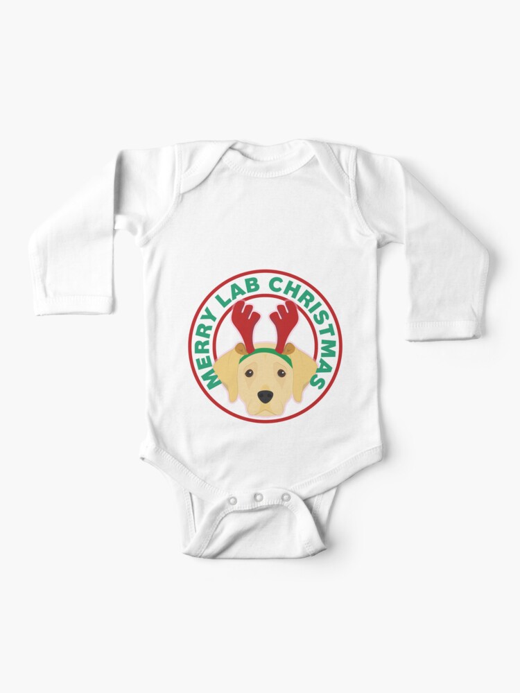 Merry Christmas Yellow Lab Labrador Retriever Baby One Piece