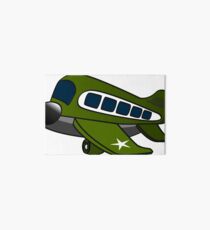 Airplane cartoon funny green military passenger Art Board