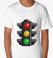 A traffic light with red, yellow and green lights Long T-Shirt
