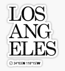 Los Angeles City Koordinaten Artwork Länge und Breite Sticker