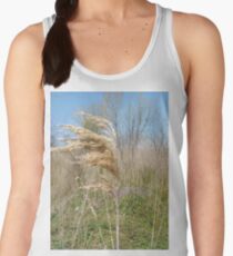 #Nature #field #grass #wheat #outdoors #agriculture #pasture #farm #summer #straw #crop #landscape #corn #vertical #colorimage #ruralscene #nopeople #cerealplant #nonurbanscene #day #phragmites Women's Tank Top