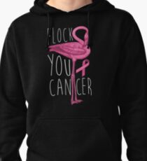 Flock You Cancer Art | Cool Flamingo Breast Cancer Gift Pullover Hoodie