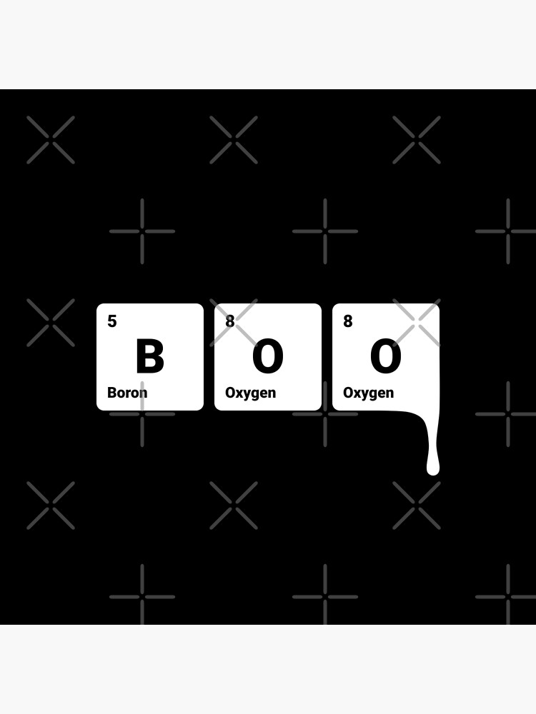 Boo Scary Halloween Periodic Table Elements Boron Oxygen Art Board Print