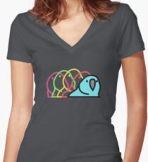Partei-Papagei - Slack Emoticon-Papageien-Art Tailliertes T-Shirt mit V-Ausschnitt