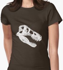 T.Rex Skull in White Women's Fitted T-Shirt