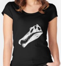 Spinosaurus Skull in White Women's Fitted Scoop T-Shirt