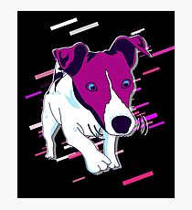 Dog funny Eighties Retro Violet and Purple Photographic Print