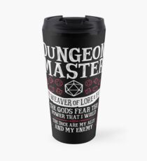 Dungeon Master, The Weaver of Lore & Fate - Dungeons & Dragons (White Text) Travel Mug
