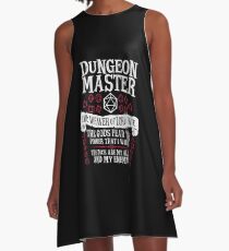 Dungeon Master, The Weaver of Lore & Fate - Dungeons & Dragons (White Text) A-Line Dress