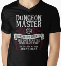 Dungeon Master, The Weaver of Lore & Fate - Dungeons & Dragons (White Text) Men's V-Neck T-Shirt