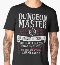 Dungeon Master, The Weaver of Lore & Fate - Dungeons & Dragons (White Text) Men's Premium T-Shirt
