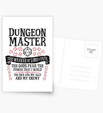 Dungeon Master, Der Weber der Erkenntnis & Schicksal - Dungeons & Dragons (Schwarzer Text) Postkarten