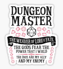 Dungeon Master, The Weaver of Lore & Fate - Dungeons & Dragons (Black Text) Sticker