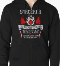SURCERER, The Arcane-Touched - Dungeons & Dragons (weißer Text) Hoodie mit Reißverschluss