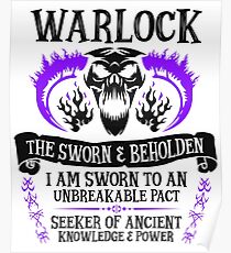 WARLOCK, THE SWORN AND BEHOLDEN - Dungeons & Dragons (Black Text) Poster