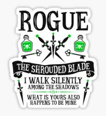 ROGUE, THE SHROUDED BLADE - Dungeons & Dragons (Black Text) Sticker