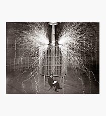 Tesla In Study Photographic Print