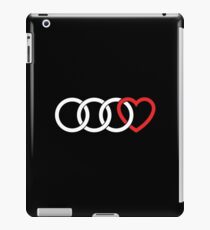 3 Audi Rings + Heart (White) iPad Case/Skin