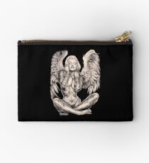 MARILYN : Vintage Abstract Tattooed Angel Print Studio Pouch