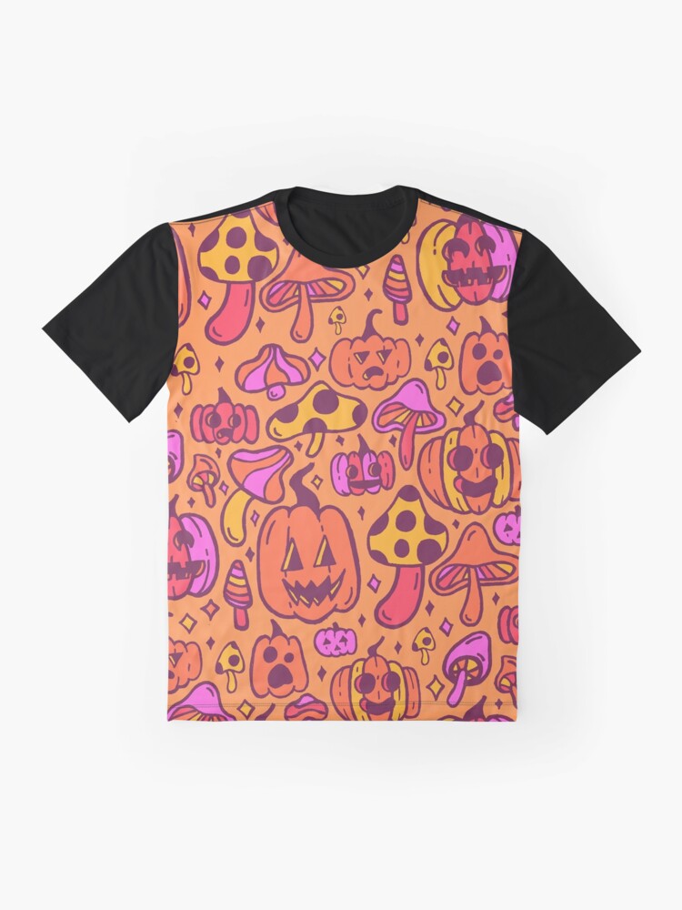 Alternate view of Mushrooms and Pumpkins Graphic T-Shirt