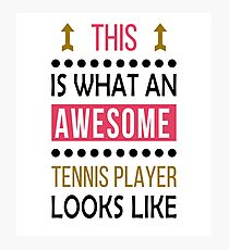 Tennis-Spieler-fantastisches Blick-Geburtstags-Weihnachtslustiges Fotodruck