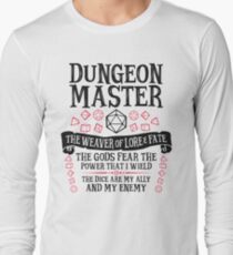 Dungeon Master, The Weaver of Lore & Fate - Dungeons & Dragons (Black Text) Long Sleeve T-Shirt