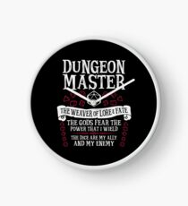 Dungeon Master, The Weaver of Lore & Fate - Dungeons & Dragons (White Text) Clock