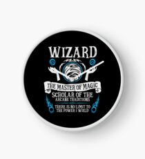 WIZARD, The Master of Magic - Dungeons & Dragons (White Text) Clock