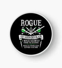 ROGUE, THE SHROUDED BLADE - Dungeons & Dragons (White Text) Clock