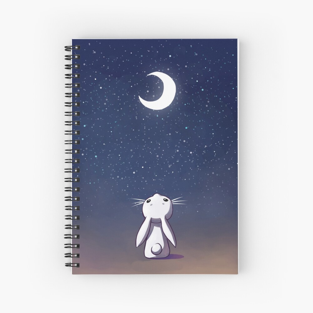 Moon Bunny Spiral Notebook