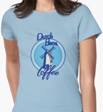 Blue windmill Dutch bros t shirt design websites Women's Fitted T-Shirt