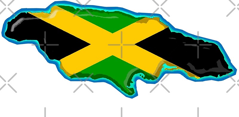 Jamaica Map With Jamaican Flag By Havocgirl Redbubble