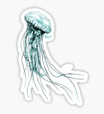 Pegatina Medusa azul