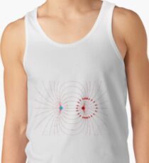 #field, #science, #electric, #lines, #direction, #magnetic, #education, #electricity, #magnet, #physics, #illustration, #blue, #background, #axis, #pole, #south, #north, #dipole, #vector, #surface Tank Top
