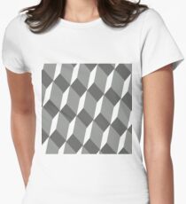 #pattern #design #square #repetition #tile #mosaic #textile #abstract #illusion #geometry #illustration #simplicity #geometricshape #seamlesspattern #nopeople #textured #backgrounds Women's Fitted T-Shirt