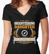 Orienteering Daughter Christmas Gift or Birthday Present Women's Fitted V-Neck T-Shirt