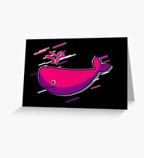 Blue comic Eighties Retro Violet and Purple Greeting Card