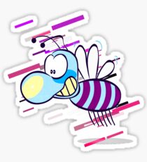 Bee honey Eighties Retro Violet and Purple Sticker
