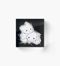 Kitty cuddling glowing Art Acrylic Block