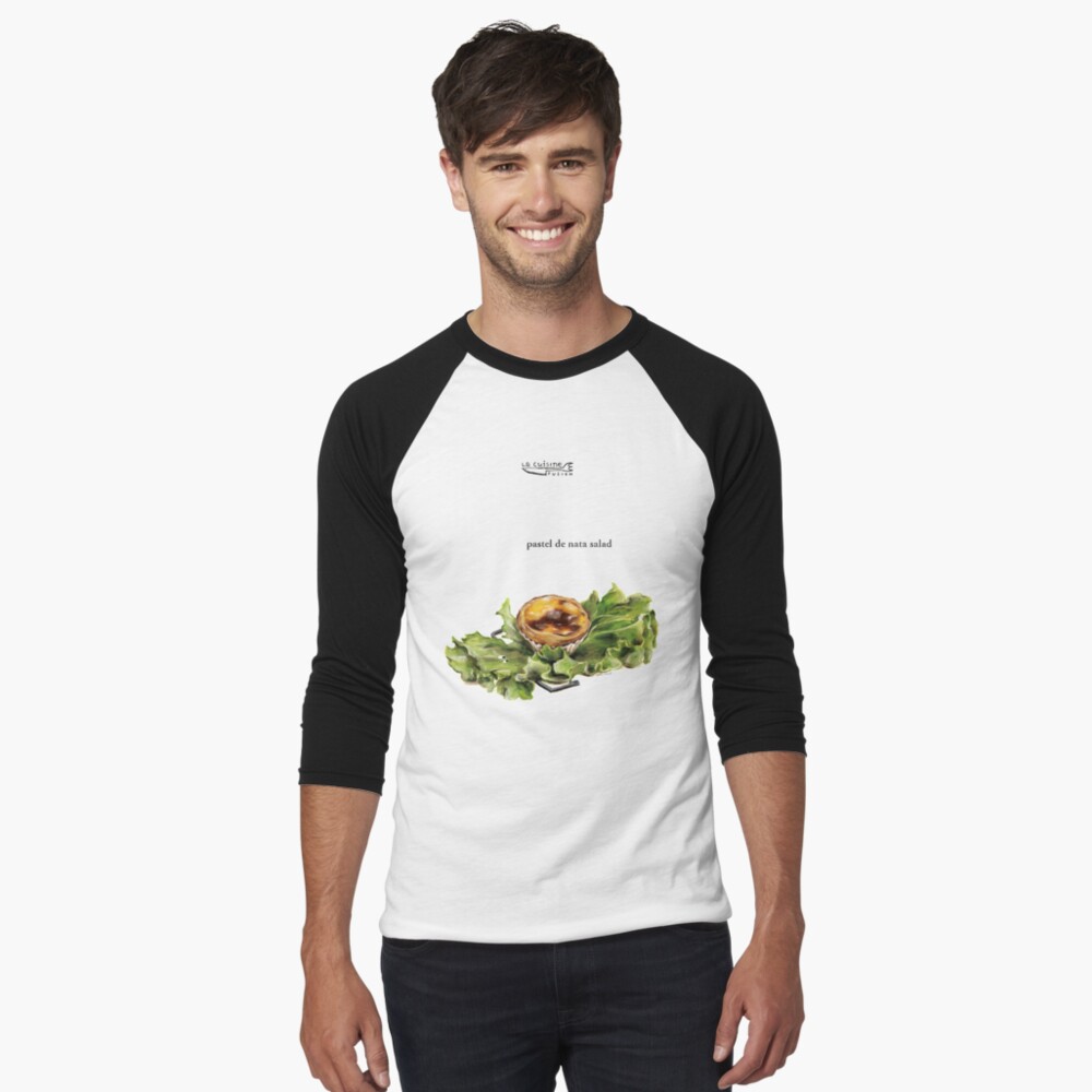 La Cuisine Fusion series - Pastel de Nata Salad Baseball ¾ Sleeve T-Shirt