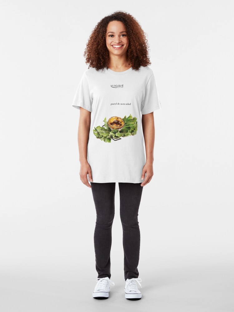 Alternate view of La Cuisine Fusion series - Pastel de Nata Salad Slim Fit T-Shirt