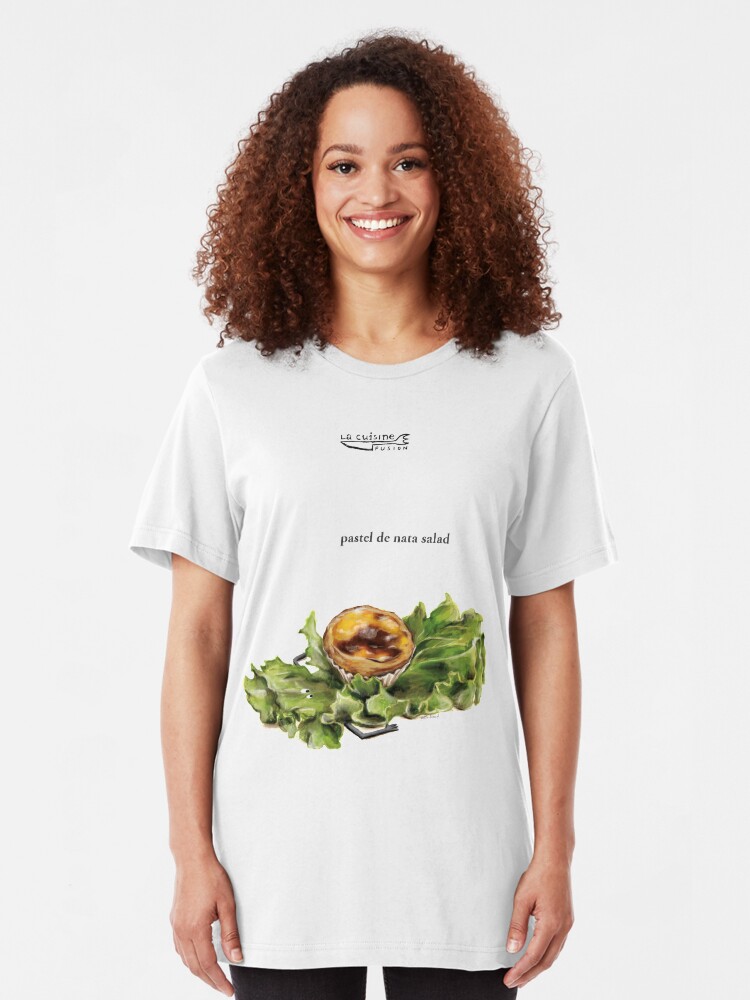 Alternate view of La Cuisine Fusion series - Pastel de Nata Salad Slim Fit T-Shirt